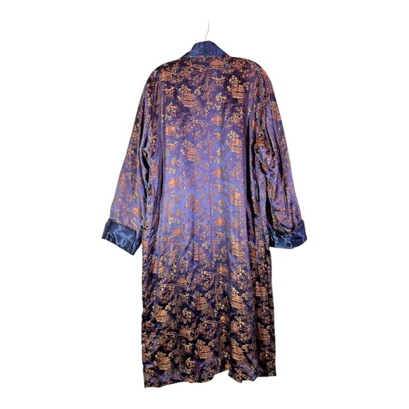 Vintage Solz Squirrel Men's 46 Robe Violet Red Gold *Missing Sash - Picture 5 of 11